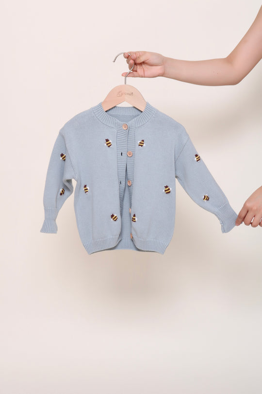Bee Cardigan - Blue